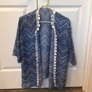 Lace Trimmed Sheer Cardigan